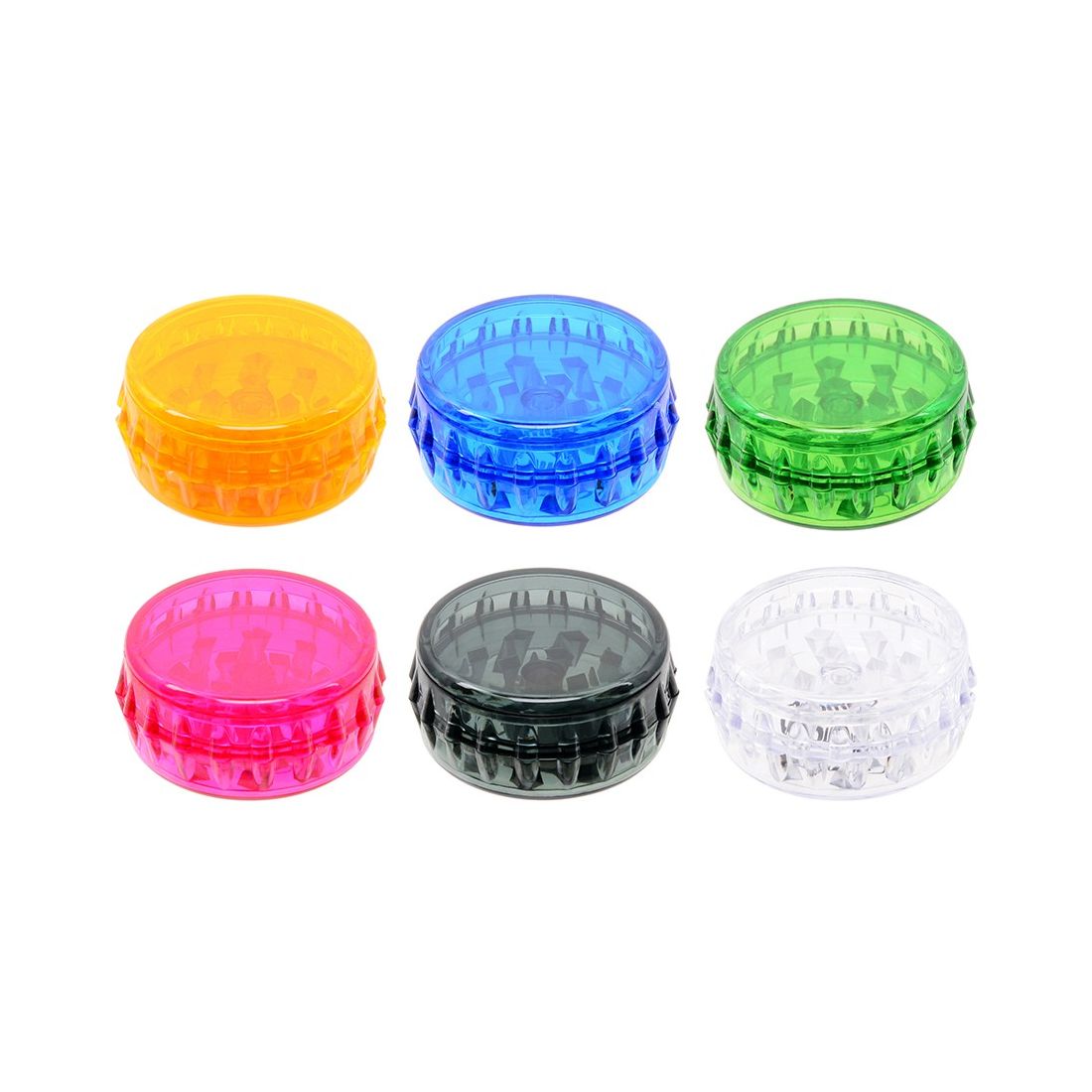 Grinder Trita tabacco in plastica Trasparente in 2 Parti